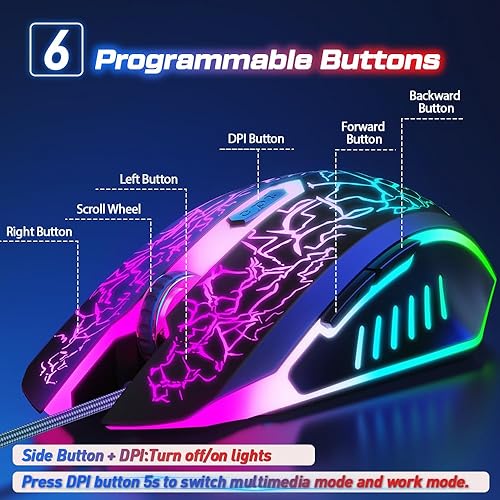 VersionTECH. Wired Gaming Mouse, Computer Mouse Ergonomic